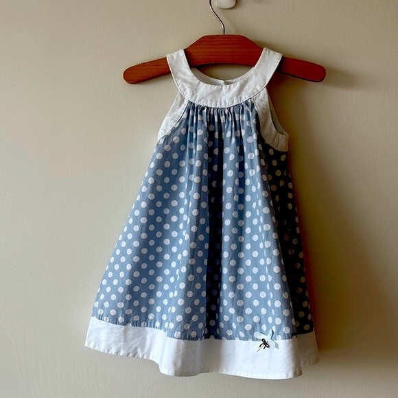 Savannah Blue and White Halter Sundress Sleeveless Casual - Picture 1 of 4